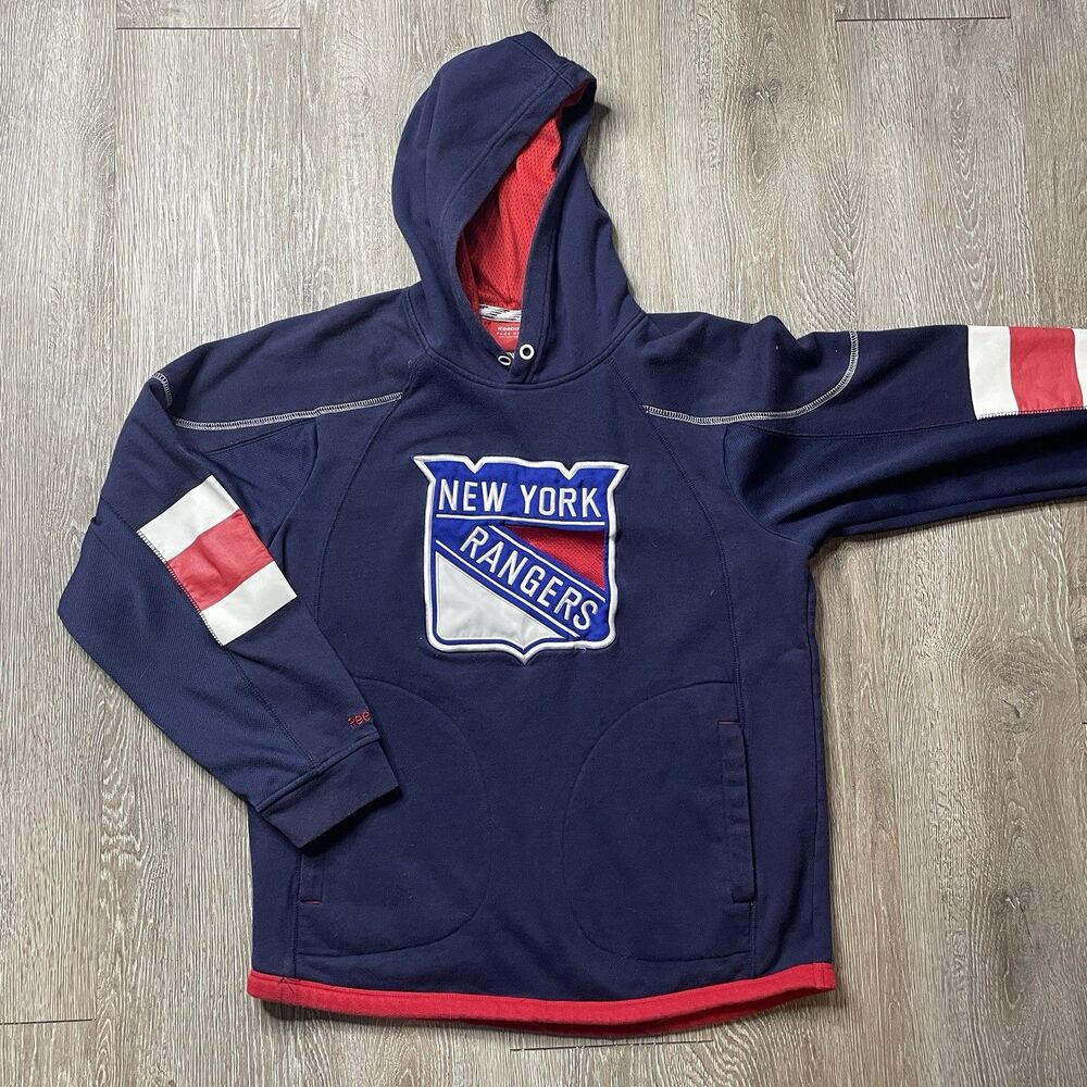 New York Rangers Hoodie NHL Cotton Reebok Size Medium String Missing